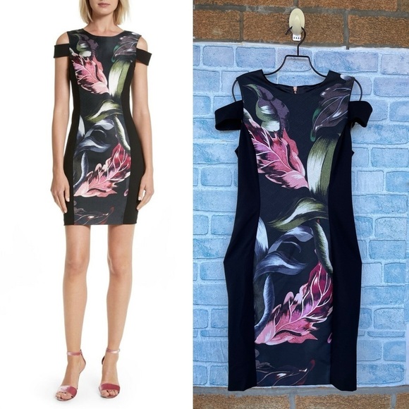 Ted Baker London Dresses & Skirts - TED BAKER Black Floral Jacquard Eden
Dress size 1 / small